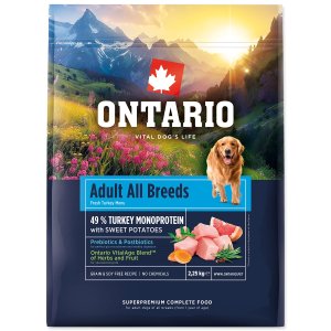 Krmivo Ontario Adult All Breeds Monoproteín Turkey & Sweet Potatoes 2,25kg