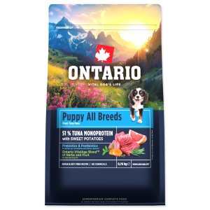 Krmivo Ontario Puppy & Junior All Breeds Monoproteín Tuna & Sweet Potatoes 0,75kg