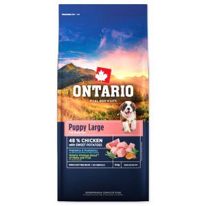 Krmivo Ontario Puppy & Junior Large Chicken & Sweet Potatoes 12kg