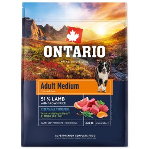 Krmivo Ontario Adult Medium Lamb & Brown Rice 2,25kg