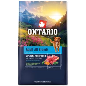 Krmivo Ontario Adult All Breeds Monoproteín Tuna & Sweet Potatoes 0,75kg