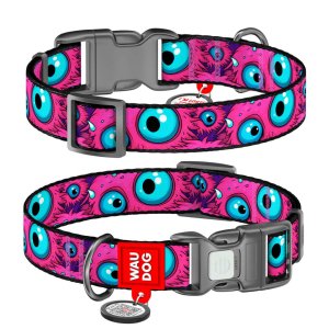 WAUDOG obojok nylon Modroočko QR (XL/37-58cm/2,5cm)