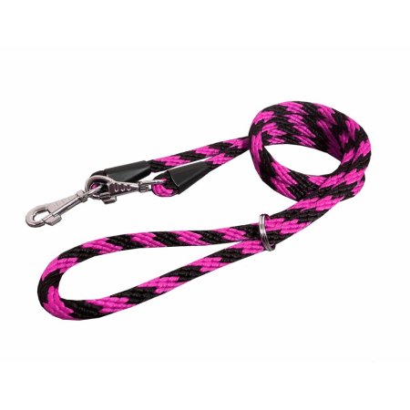 PROFIZOO Vodítko přepínací lano SPIRÁLA (14mm x 240cm) černo-fuchsie