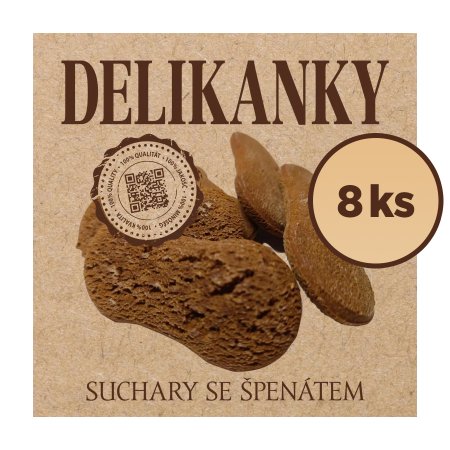 Delikan Delikanky suchary špenát 8 ks