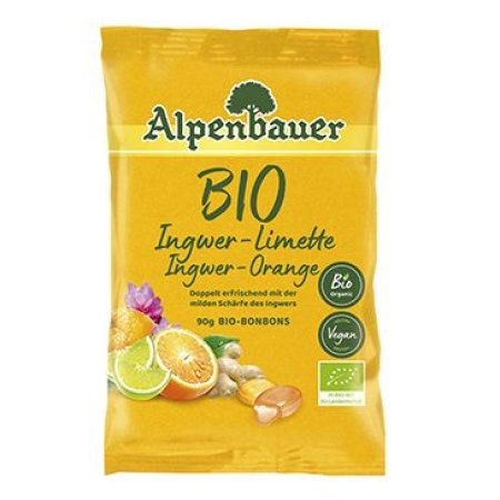 Alpenbauer BIO Prírodné cukríky Zázv.pomer.limetka 90g