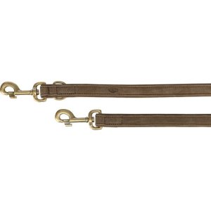 Vodítko PURE kožené nastaviteľné, hnedá ML: 2 m/ 20 mm