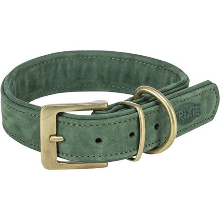 Obojok PURE kožený, šalviová L-XL: 52-63 cm/ 40 mm