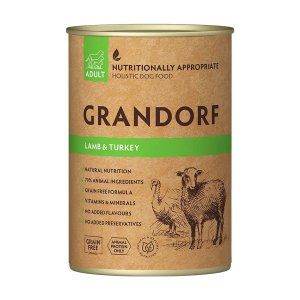 Grandorf konzerva pre psov Adult Jahňa a moriak 400g