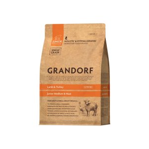 Grandorf granule pre psov Junior Medium & Maxi - Jahňa a moriak 1kg