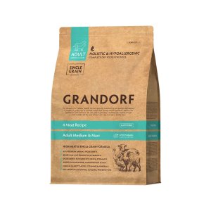 Grandorf granule pre psov Adult Medium & Maxi - 4 druhy mäsa 3kg