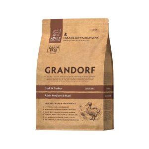 Grandorf granule pre psov Adult Medium & Maxi - Kačica a moriak 1kg