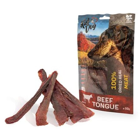 KIDDOG SUPER PREMIUM 100% hovězí jazyk, tenké plátky 50 g