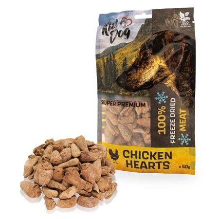 KIDDOG SUPER PREMIUM 100% kuracie srdiečka sušené mrazom 50 g