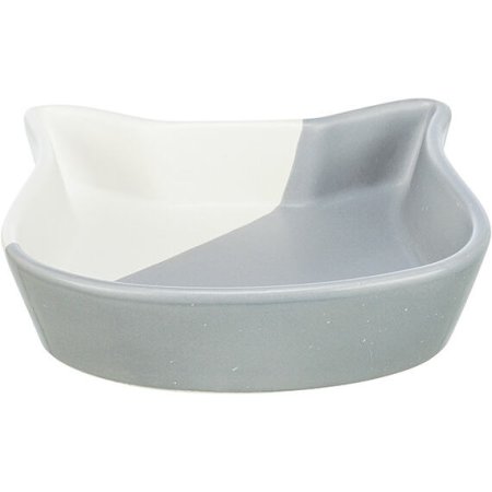 Miska tvar kočičí hlavy, 0,2 l/ ⌀ 13 cm, šedá/bílá
