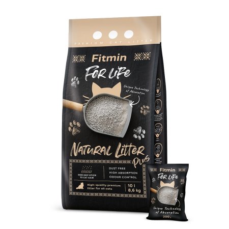 Fitmin cat For Life Natural Litter Plus 10 l / 8,6 kg (POŠKODENÝ OBAL, váha 7,7 kg)