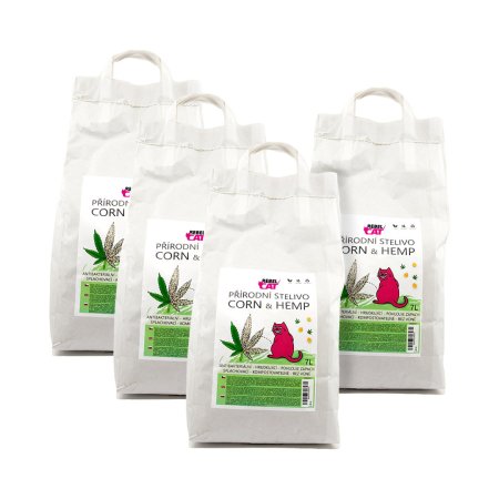 Rebel Cat přírodní stelivo hrudkující Corn & Hemp 7l 3+1 ZDARMA