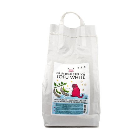 Rebel Cat přírodní stelivo hrudkující Tofu White 5l - poškozené balení
