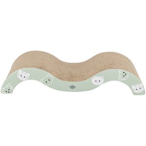 MIMI škrabací kartón vlna 50 x 9 x 23 cm, s catnipom, šalviová/sivá - LIMITOVANÁ PONUKA