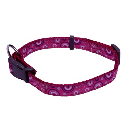 PROFIZOO Obojok popruh KRÚŽKY (20 mm x 38 - 60 cm) ružová