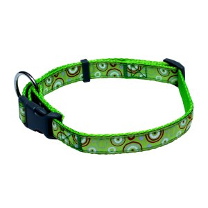 PROFIZOO Obojok popruh KRÚŽKY (20 mm x 38 - 60 cm) zelená