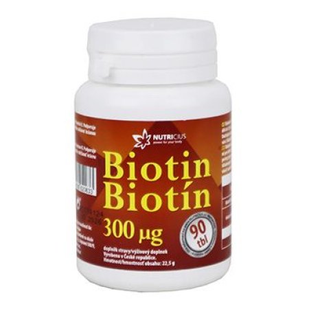 Biotín 300mcg 90tbl Nutricius
