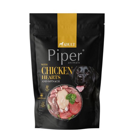 NEW PIPER s kuracími srdiečkami a špenátom, vrecko pre psov 500 g