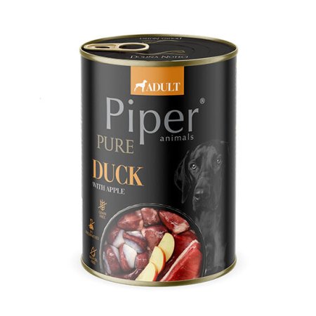 NEW PIPER PURE kačica s jablkami, konzerva pre psov 400 g