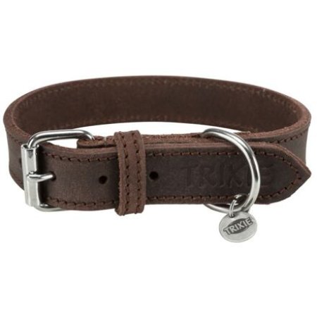 Kožený obojok RUSTIC - tmavo-hnedá L-XL: 57-66cm/30mm