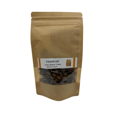 Grandorf granule pro psy Junior Medium & Maxi - Jehně a krocan - vzorek 75g