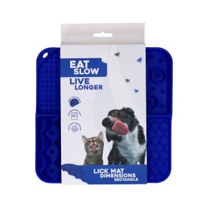 Eat Slow Live Longer lízací zpomalovací podložka Rectangle modrá