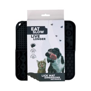 Eat Slow Live Longer lízací zpomalovací podložka Rectangle šedá