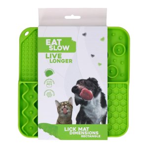Eat Slow Live Longer lízací zpomalovací podložka Rectangle zelená