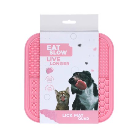 Eat Slow Live Longer lízací podložka Quad růžová
