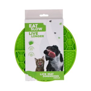Eat Slow Live Longer lízací zpomalovací podložka Circle zelená