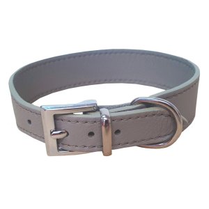 PROFIZOO Kožený obojek SETA (23 mm x 30 cm) šedá