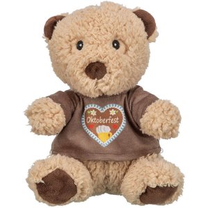Oktoberfest Teddy, plyšový medvídek bez zvuku, 27 cm, béžová/hnědá - LIMITOVANÁ NABÍDKA