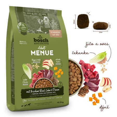 Bosch HPC MENUE Adult with & offal + rye & oats 12 kg (POŠKODENÝ OBAL)