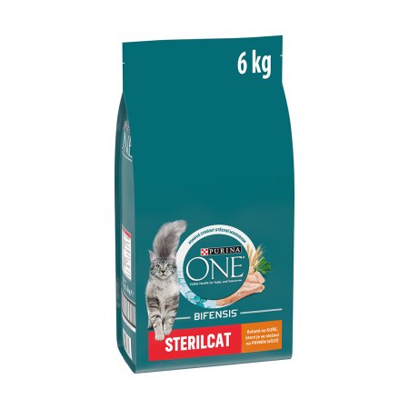 Purina One Bifensis Sterilcat s kuraťom a pšenicou 6 kg (POŠKODENÝ OBAL, váha 4 kg)