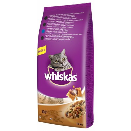 WHISKAS granule s tuniakom 14 kg (POŠKODENÝ OBAL, váha 13,6 kg)