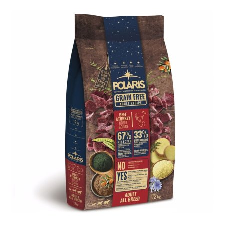 Polaris Grain free pes Adult hovädzie, morka 12 kg (POŠKODENÝ OBAL)