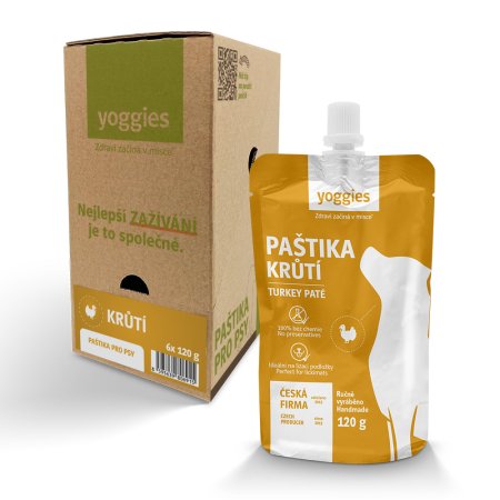 Yoggies paštika - krůtí maso (krabice) 6 x 120 g 