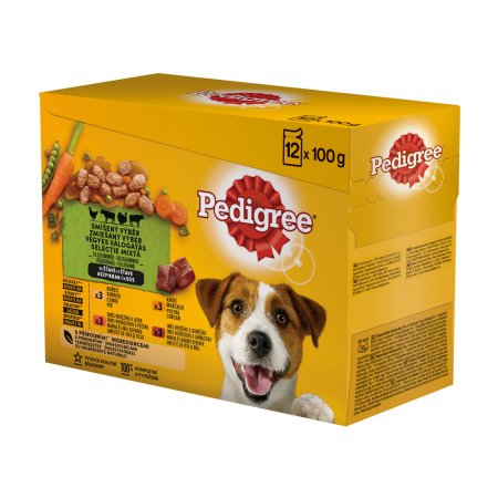PEDIGREE mixovaný výber v šťave 12pack 1200 g (POŠKODENÝ OBAL)