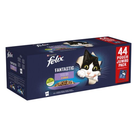 Felix Fantastic vrecko Multipack kura, hovädzie mäso, losos, tuniak 44 x 85 g (POŠKODENÝ OBAL)