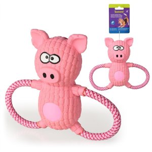 Prasátko růžové, lano - latex 18,5cm