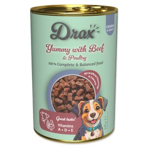 Konzerva Drax Adult s hovězím a drůbežím 415g