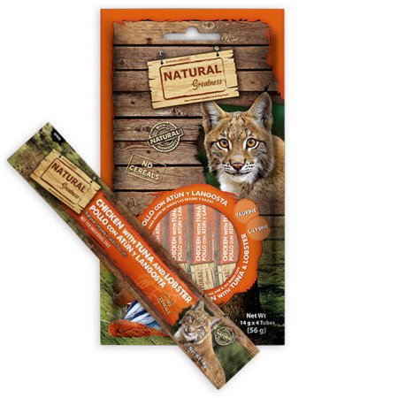 Natural Greatness Creamy IMUNITY, funkční pamlsek - kuře, tuňák, humr, 4 x 14 g