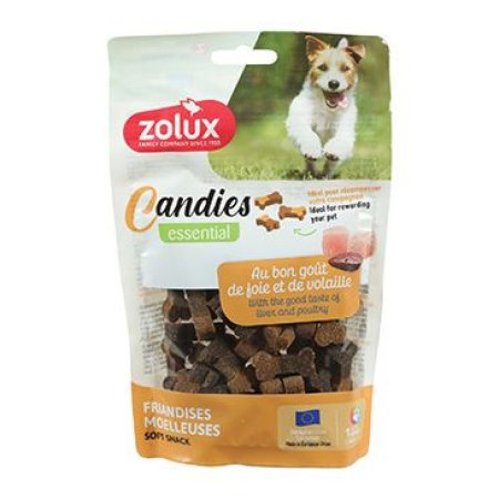 Pochoutka pes CANDIES kostičky drůbež,játra 150g Zolux