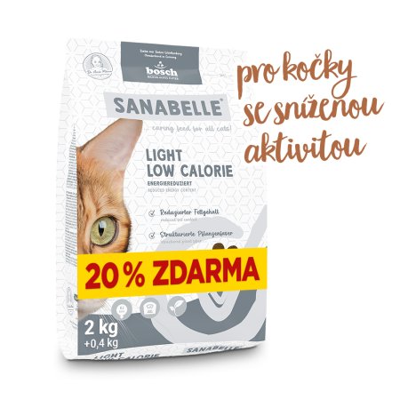 Bosch Cat Sanabelle Light Low Calorie 2 kg + 0,4 kg ZDARMA