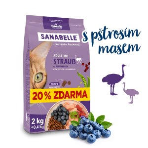 Bosch Cat Sanabelle Adult Ostrich 2 kg + 0,4 kg ZDARMA