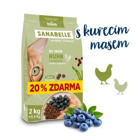 Bosch Cat Sanabelle No Grain Chicken 2 kg + 0,4 kg ZDARMA